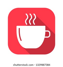 coffee vector red icon in modern flat style isolated. coffee support is good for your web design.