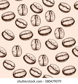 Coffee. Vector seamless pattern. Vintage style