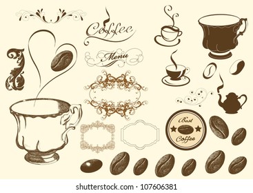Coffee vector set