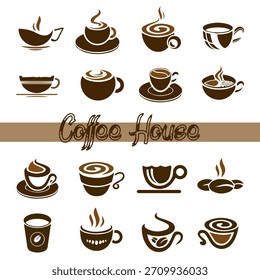 coffee vector set clipart design	
