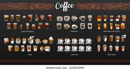 Coffee vector set collection graphic design