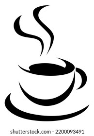 coffee vector, silhouette vector, isolated illustration abstract pattern on white background