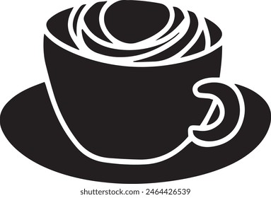 Coffee Vector Stencil, Black and White