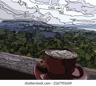 coffee vector suitable for background and template