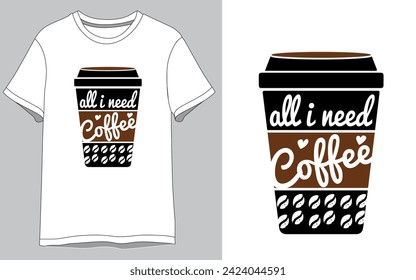 Coffee vector t shirt Design