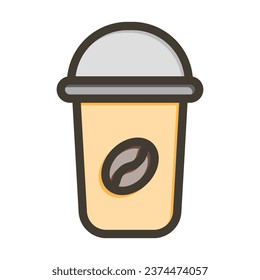 Coffee Vector Thick Line Filled Colors Icon For Personal And Commercial Use.
