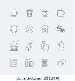 Coffee vector thin line symbol icon 