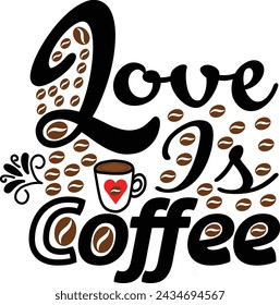Coffee vector and typography t-shirt design