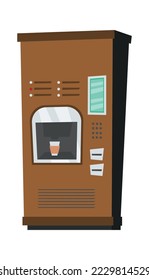 Coffee vending machine flat icon Hot drinks buying