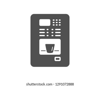 Coffee vending machine icon. Hot drink sign. Fresh beverage symbol. Quality design element. Classic style icon. Vector