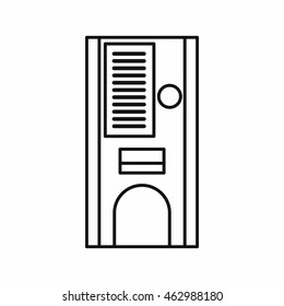 Coffee vending machine icon in outline style isolated vector illustration