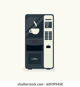 Coffee Vending Machine Isolated On White. Vector Illustration