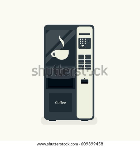 coffee vending machine isolated on white. vector illustration