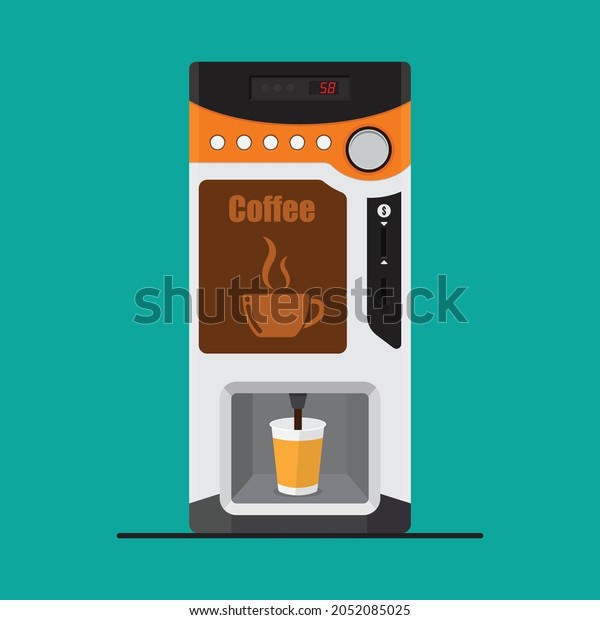 Coffee Vending Machine Isolated On Background Stock Vector Royalty Free Shutterstock