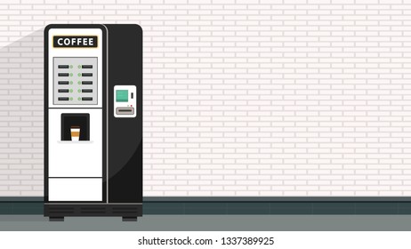 Coffee vending vector. wallpaper. free space for text. copy space.