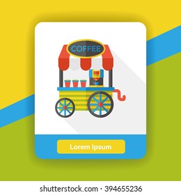 coffee vendor carts flat icon