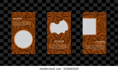 Coffee Vertical Social Media Template Design Abstract Background EPS 10 Vector used for Cafe Coffee Shop Banner