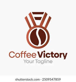 Modelo de design de logotipo da vitória do café. Bom para negócios, agência, comunidade e organização