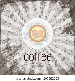 coffee vintage abstract grunge background, vector illustration 