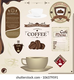 Coffee vintage design elements