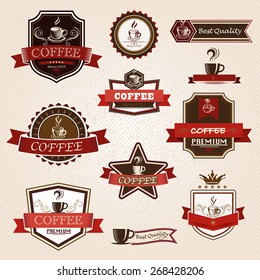 Coffee vintage labels design elements