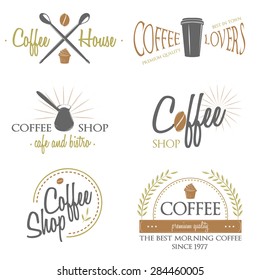 Coffee Vintage Labels Logo design vector