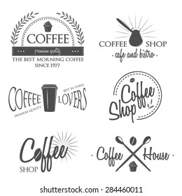 Coffee Vintage Labels Logo design vector