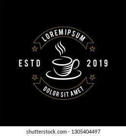 coffee vintage logo design illustration. mug/cup of coffee icon. coffee shop/store logo. 