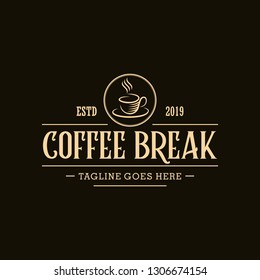 coffee vintage logo design illustration. mug/cup of coffee icon. coffee shop/store logo
