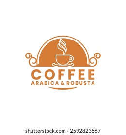 Coffee Vintage logo design vector template. Coffee logo design icon.