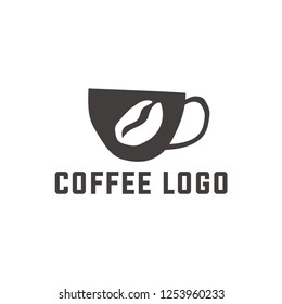 Coffee vintage logo, Hand draw of coffee. Hand drawn vintagelogo.