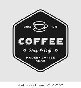 Coffee vintage logo premium quality emblem vector design illustration modern template