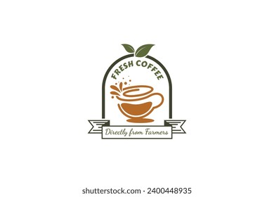 Coffee vintage logo style flat vector design