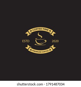 Coffee vintage logo template vector icon design