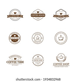 Coffee Vintage Logo Vector Icon Pack