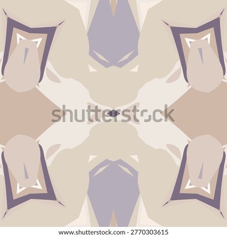 Coffee vintage mugs abstract repeat pattern in lavender haze, burlap, canvas, pure cream