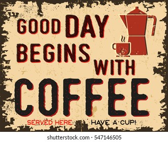 Retro Vintage Coffee Background Typography Stock Vector (Royalty Free ...