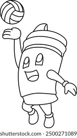 Kaffee Volleyball-Spieler Volleyball Vektor Grafik Kunst Illustration