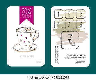 coffee voucher card. vector. template for your design