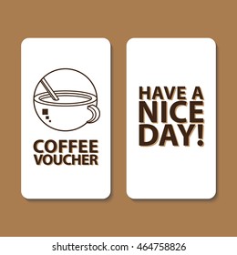 Coffee voucher. discount card. template for your design