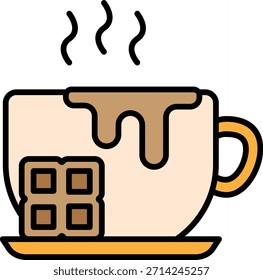 Café con waffle y jarabe Icon