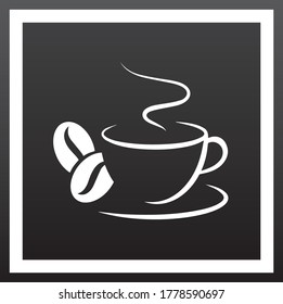 Coffee wall frame black and white vector