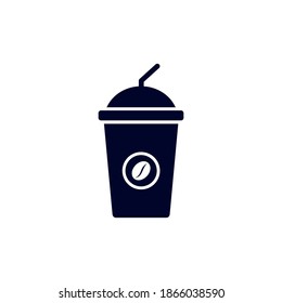 Coffee for watch movie icon logo vector, Creative Movie logo concept, Icon symbol, Illustration