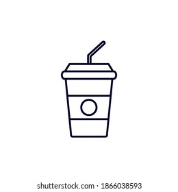 Coffee for watch movie icon logo vector, Creative Movie logo concept, Icon symbol, Illustration