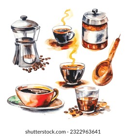 Coffee Watercolor Clipart: Vibrant Images for Creative Projects