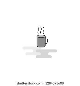 Coffee Web Icon. Flat Line Filled Gray Icon Vector
