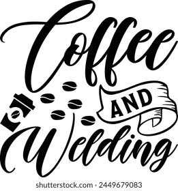   Café y soldadura- sobre fondo blanco, Descarga digital instantánea. Ilustración para estampados en camisetas y bolsos, carteles
