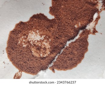 Coffee Wet Background. Uneven Dye Spatter. Grain Food Splash. Brown Coffee Sheet. Grain Drop Pattern. Dirty Tea Mark Parchment. Brown Stain Surface. White Coffee Poster. Natural Plain Coffee Texture.