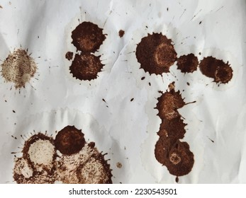 Coffee Wet Parchment. Grain Drop Spatter. Dirty Food Banner. Brown Paper Texture. Brown Coffee Drink. White Coffee Grunge. Grain Old Spot Cardboard. Carton Dye Surface. Natural Water Coffee Pattern.