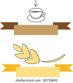 Coffee And Wheat Doodle Banner